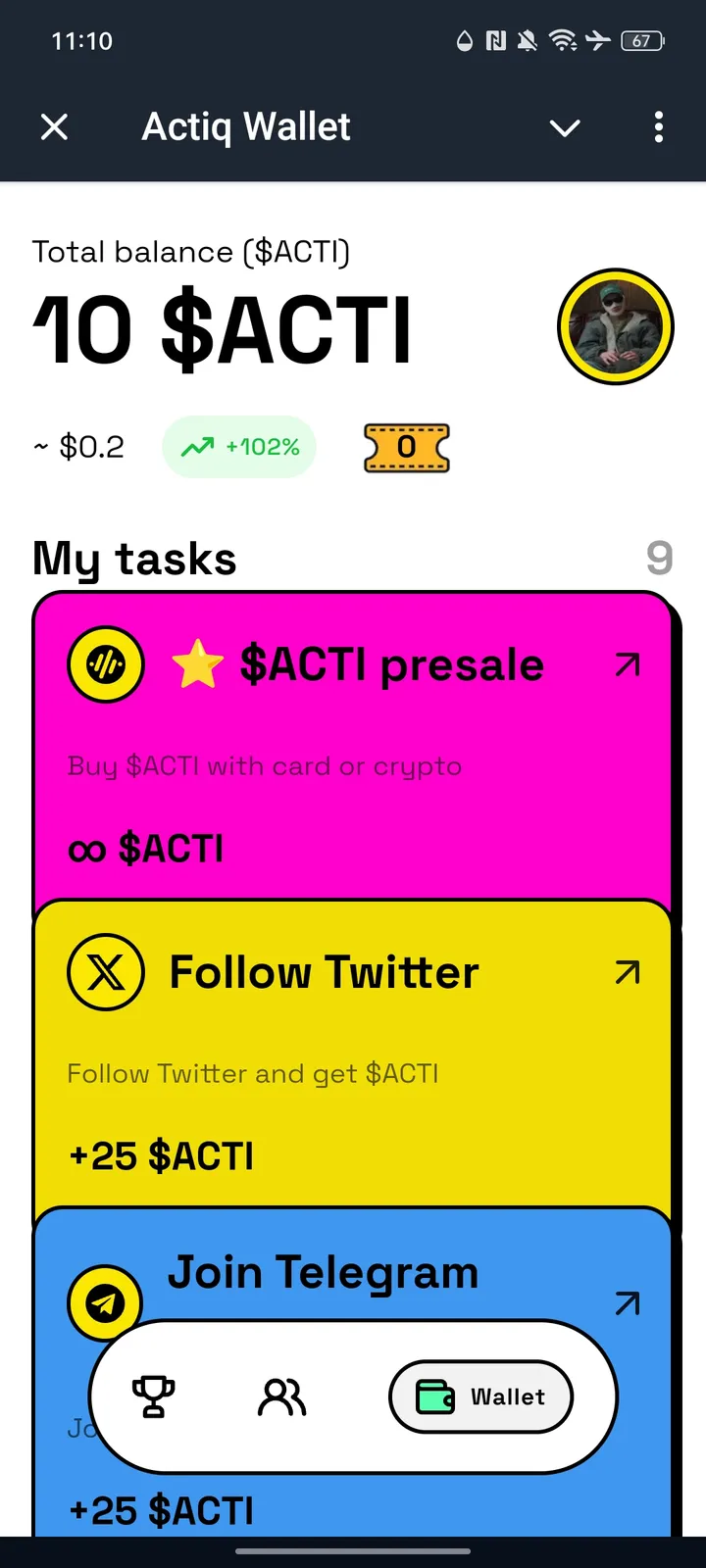 Actiq Wallet — Screenshot 1