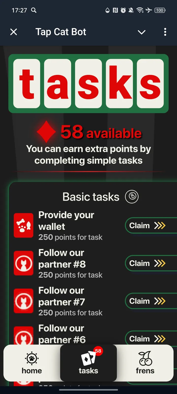 Tap Cat Bot — Screenshot 2