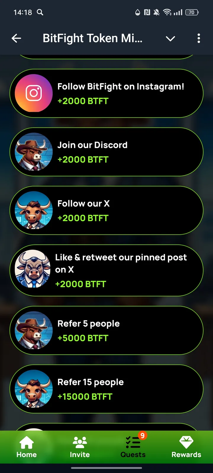 BitFight Token Miner — Screenshot 3