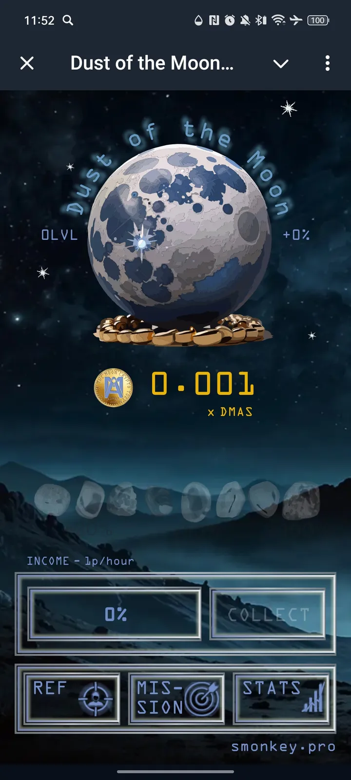 Dust of the Moon Token Dispenser — Screenshot 1