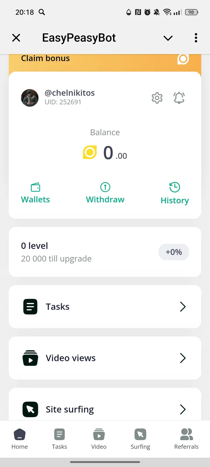 EasyPeasyBot — Screenshot 1