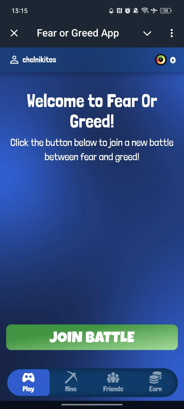 Fear or Greed App — Screenshot 1