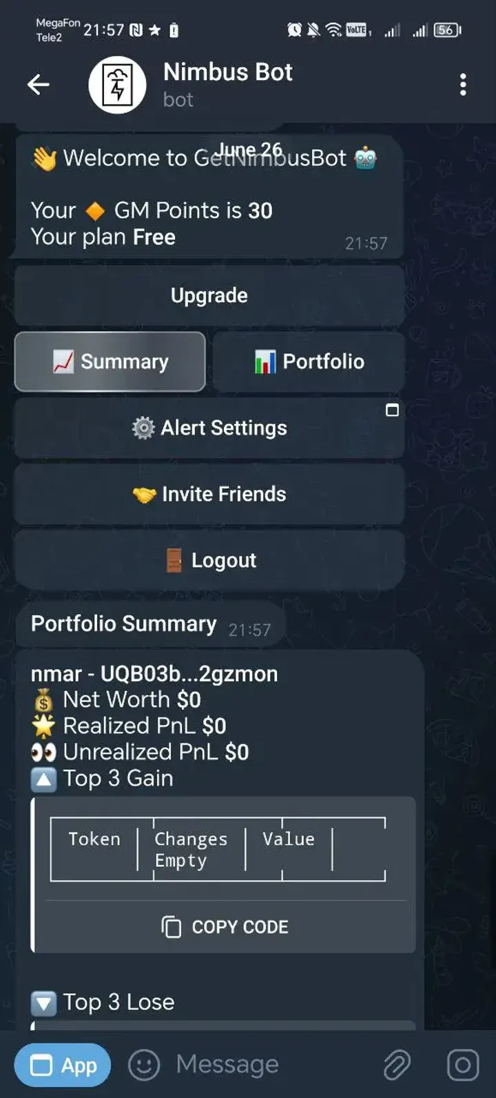 Nimbus Bot — Screenshot 1