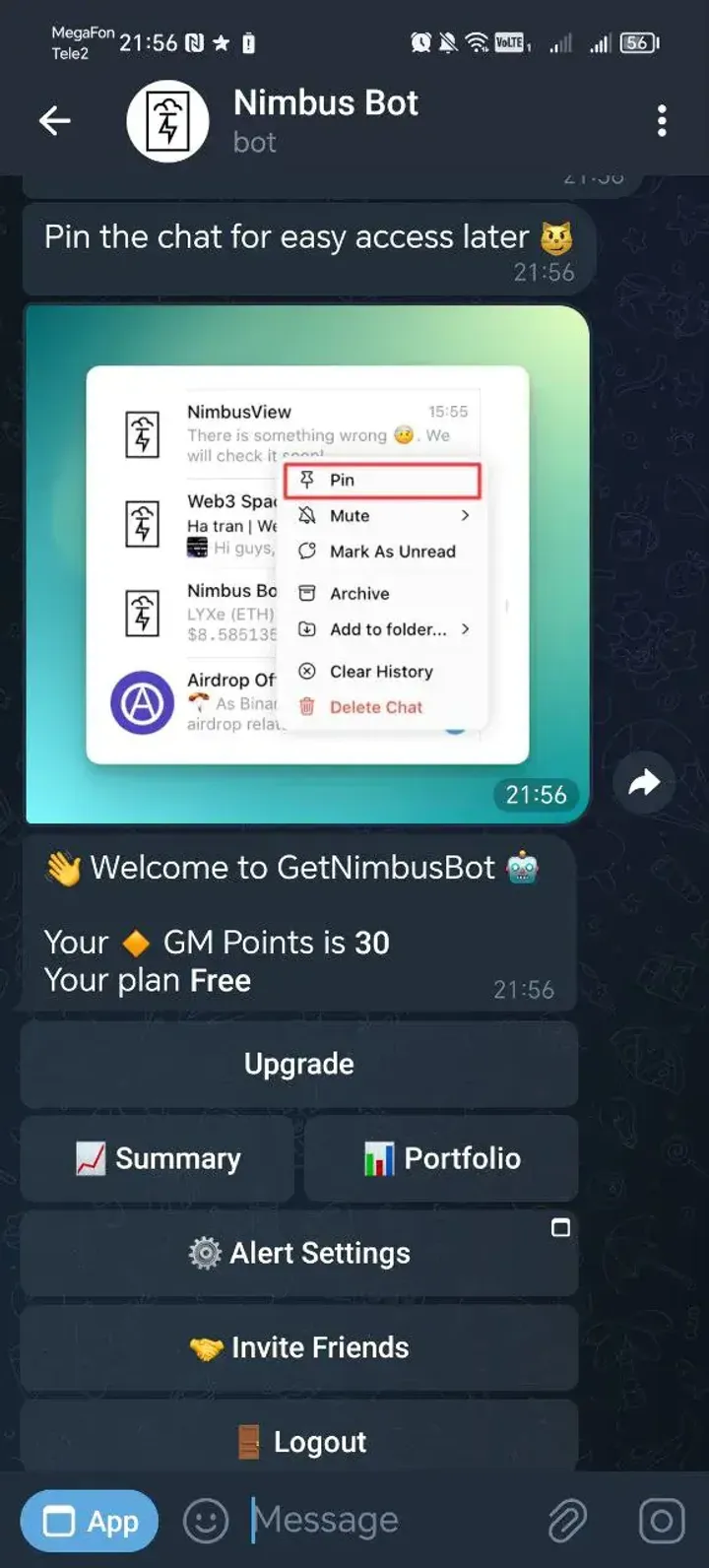 Nimbus Bot — Screenshot 2