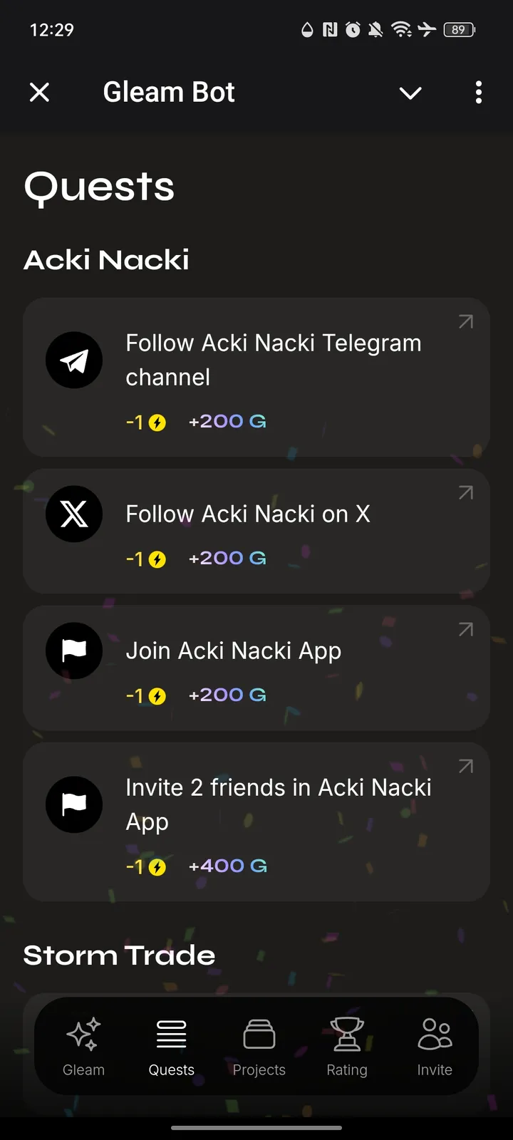 Gleam Bot — Screenshot 2