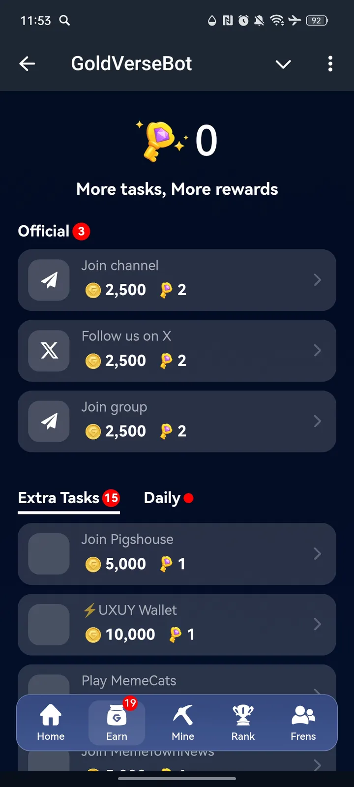 GoldVerseBot — Screenshot 2