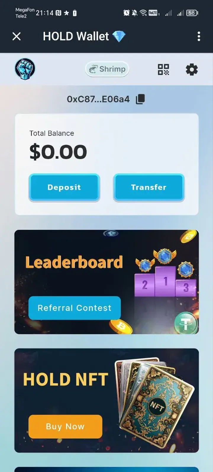 HOLD Wallet 💎 — Screenshot 1