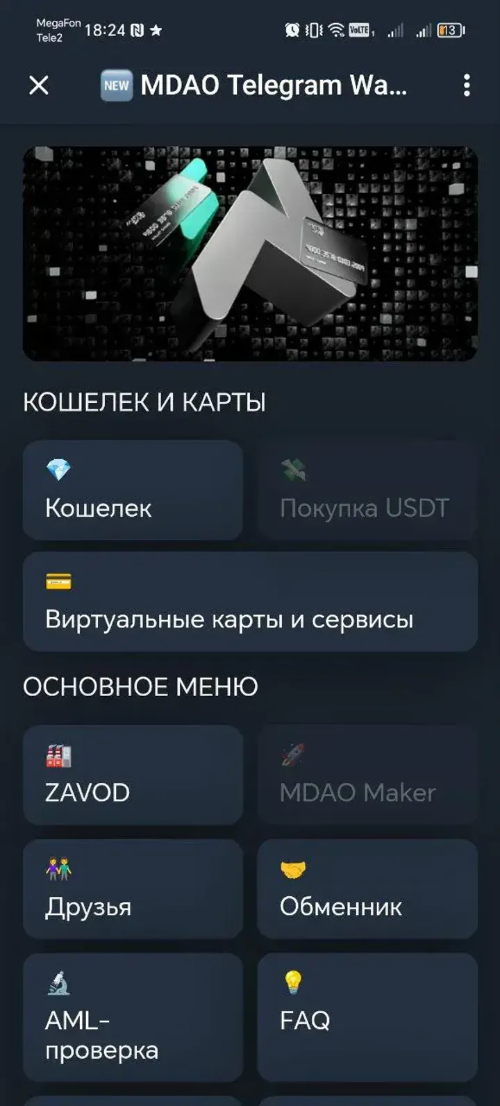 MDAO Telegram Wallet — Screenshot 1