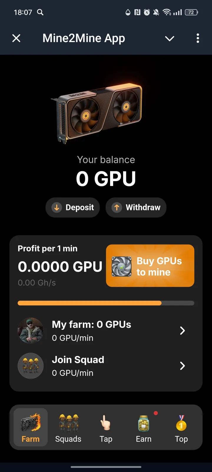 Mine2Mine App — Screenshot 1