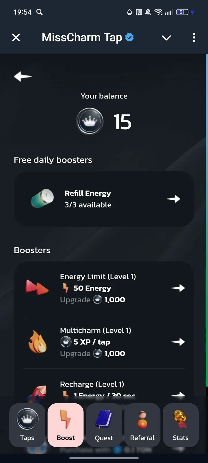 MissCharm Tap — Screenshot 2