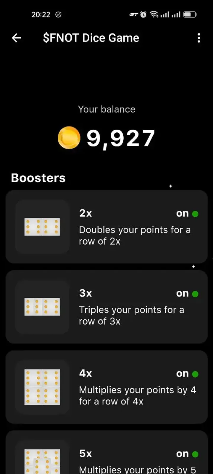 $FNOT Dice Game — Screenshot 2