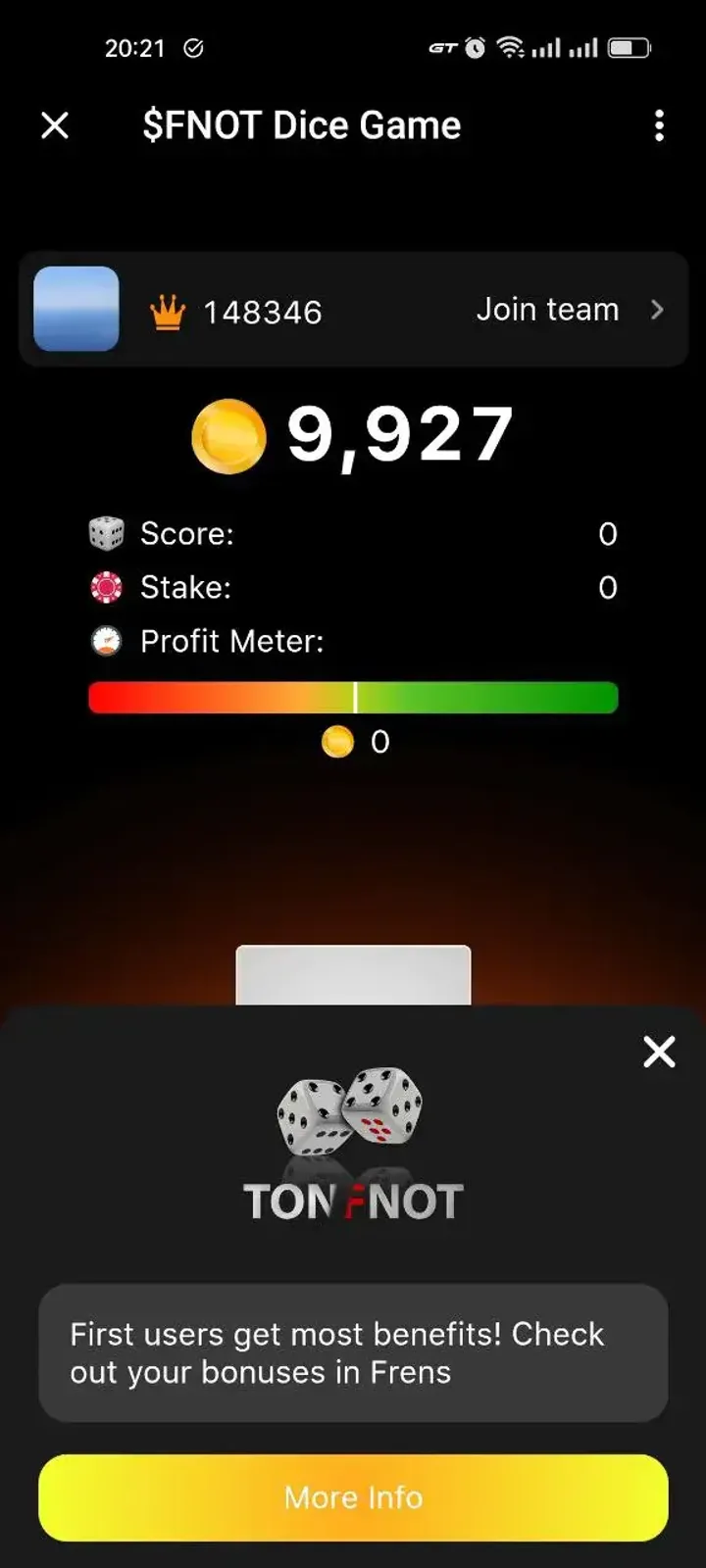 $FNOT Dice Game — Screenshot 4