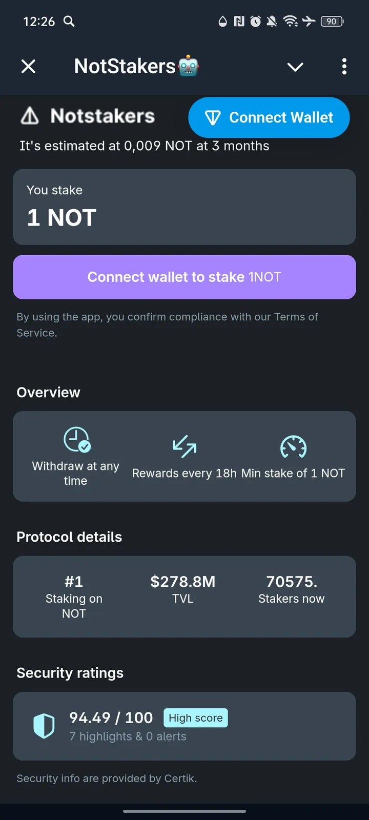 NotStakers🤖 — Screenshot 2