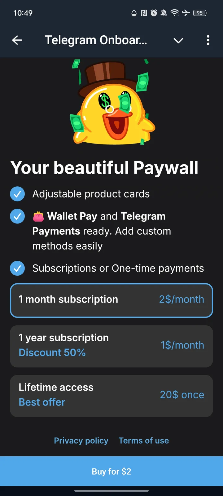 Telegram Onboarding Kit — Screenshot 1