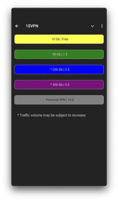 1$VPN — Screenshot 1
