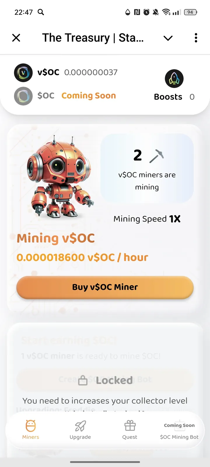 The Treasury | Start Mining v$OC — Screenshot 1