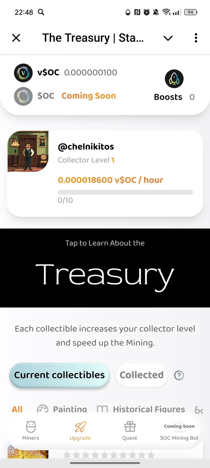 The Treasury | Start Mining v$OC — Screenshot 2