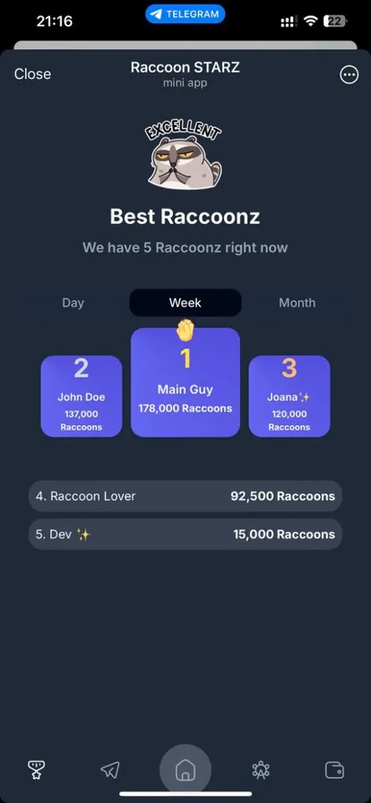 Raccoon STARZ — Screenshot 3