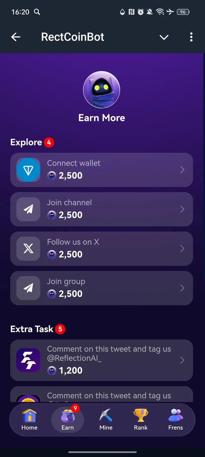 RectCoinBot — Screenshot 2