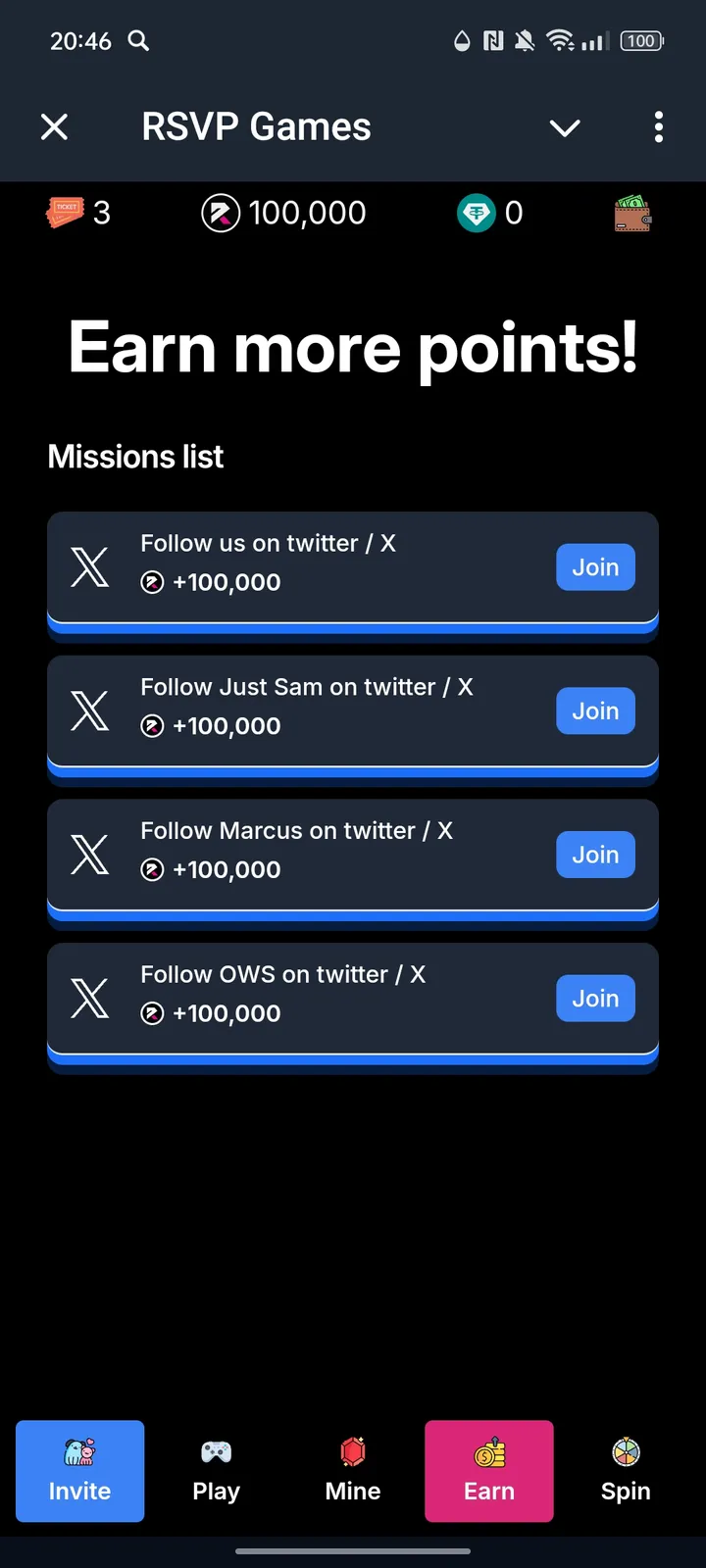 RSVP Games — Screenshot 2