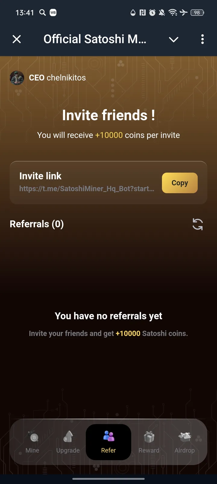 Official Satoshi Miner — Screenshot 3