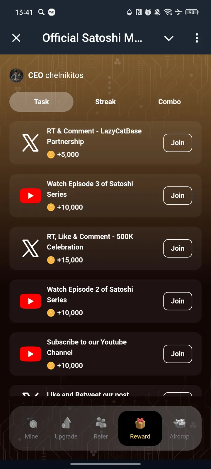 Official Satoshi Miner — Screenshot 4