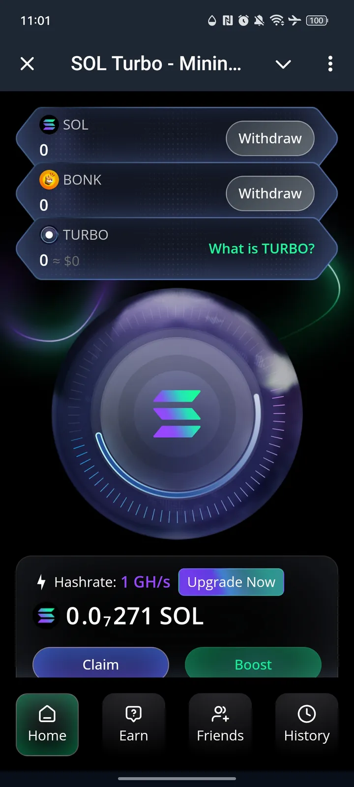 SOL Turbo - Mining SOL 🚀 — Screenshot 1