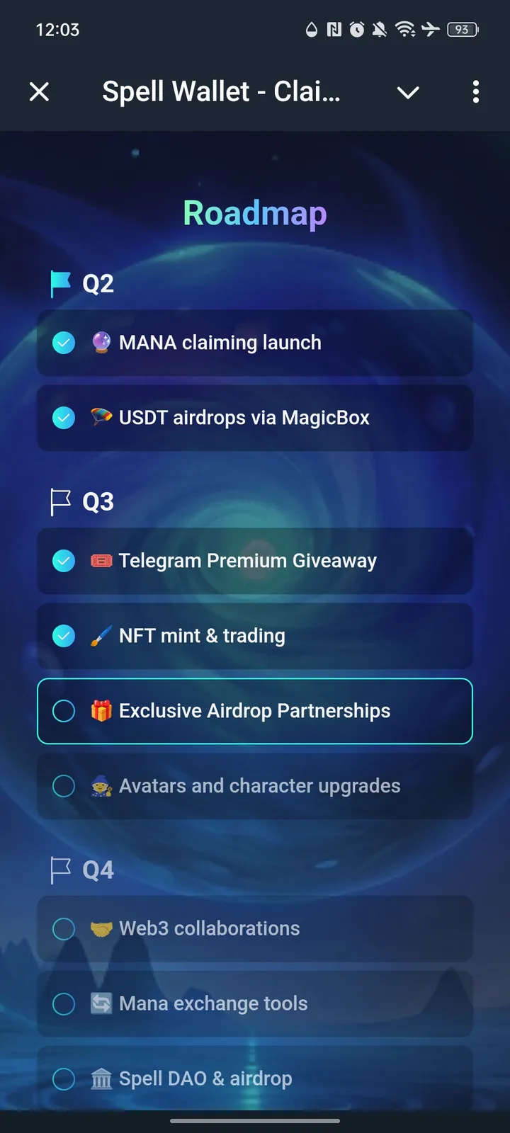Spell Wallet - Claim Mana, Join Clans, Get Crypto Airdrops! — Screenshot 1