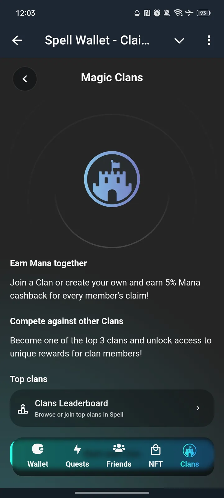 Spell Wallet - Claim Mana, Join Clans, Get Crypto Airdrops! — Screenshot 6