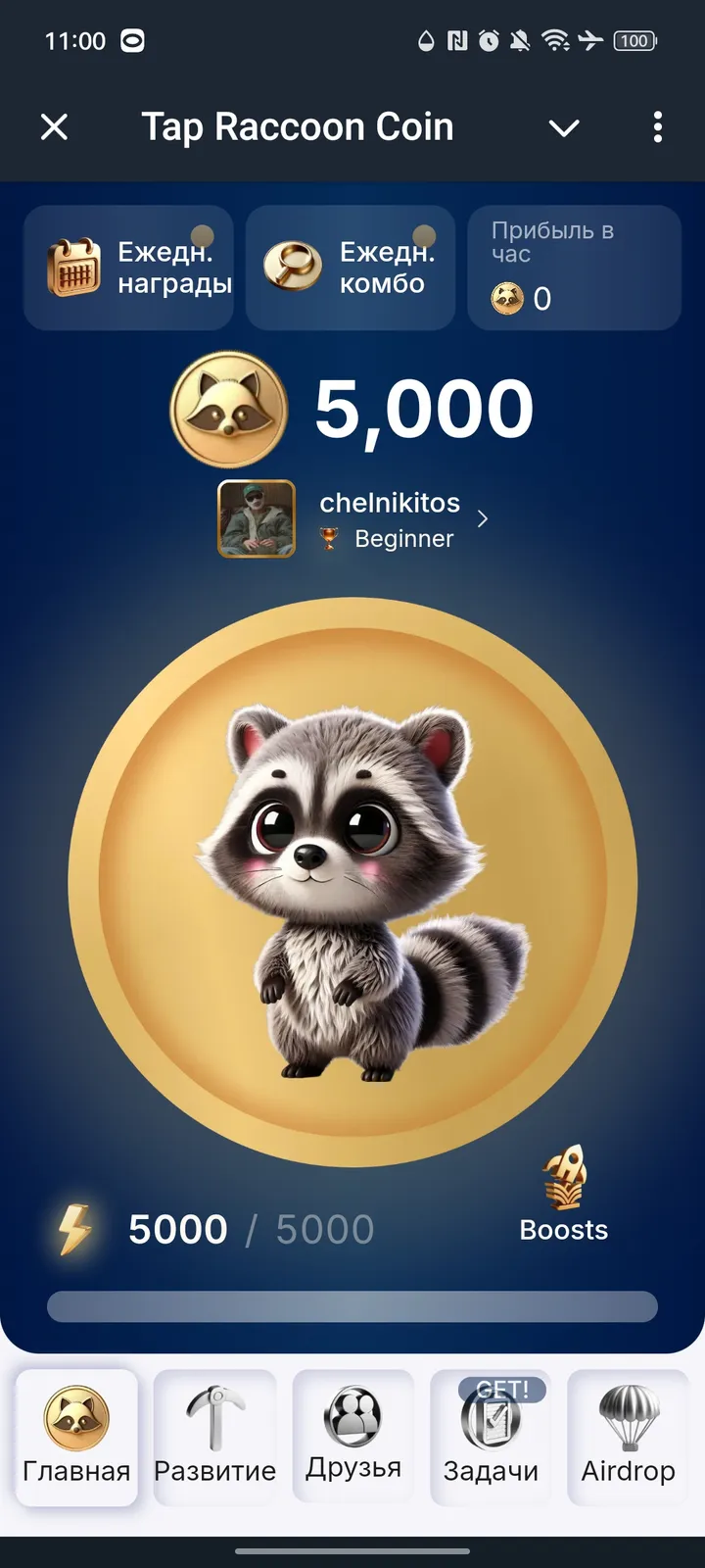 Tap Raccoon Coin — Screenshot 1