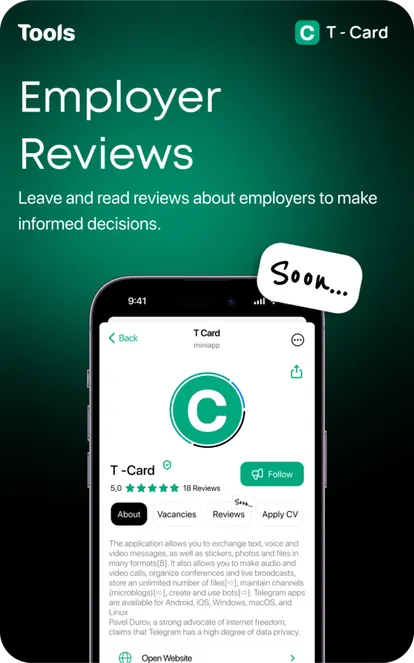 T - Card - Telegram Job Hunting App — Screenshot 7