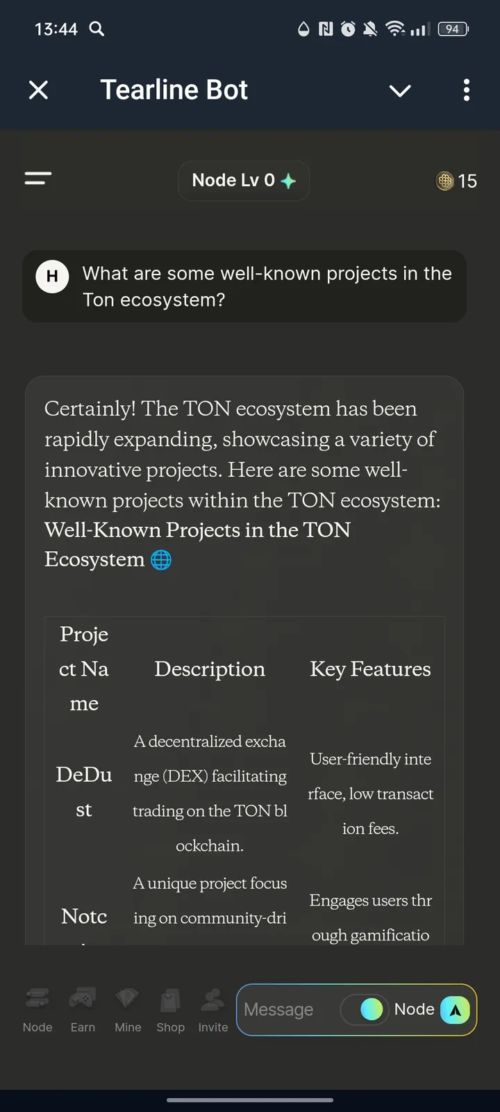 Tearline Bot — Screenshot 1