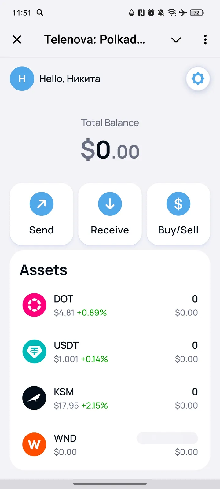 Telenova: Polkadot Wallet — Screenshot 2