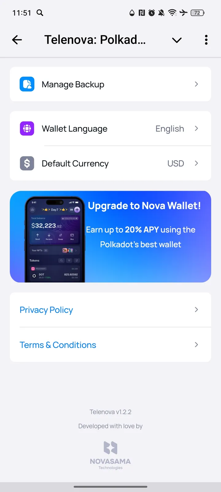 Telenova: Polkadot Wallet — Screenshot 3