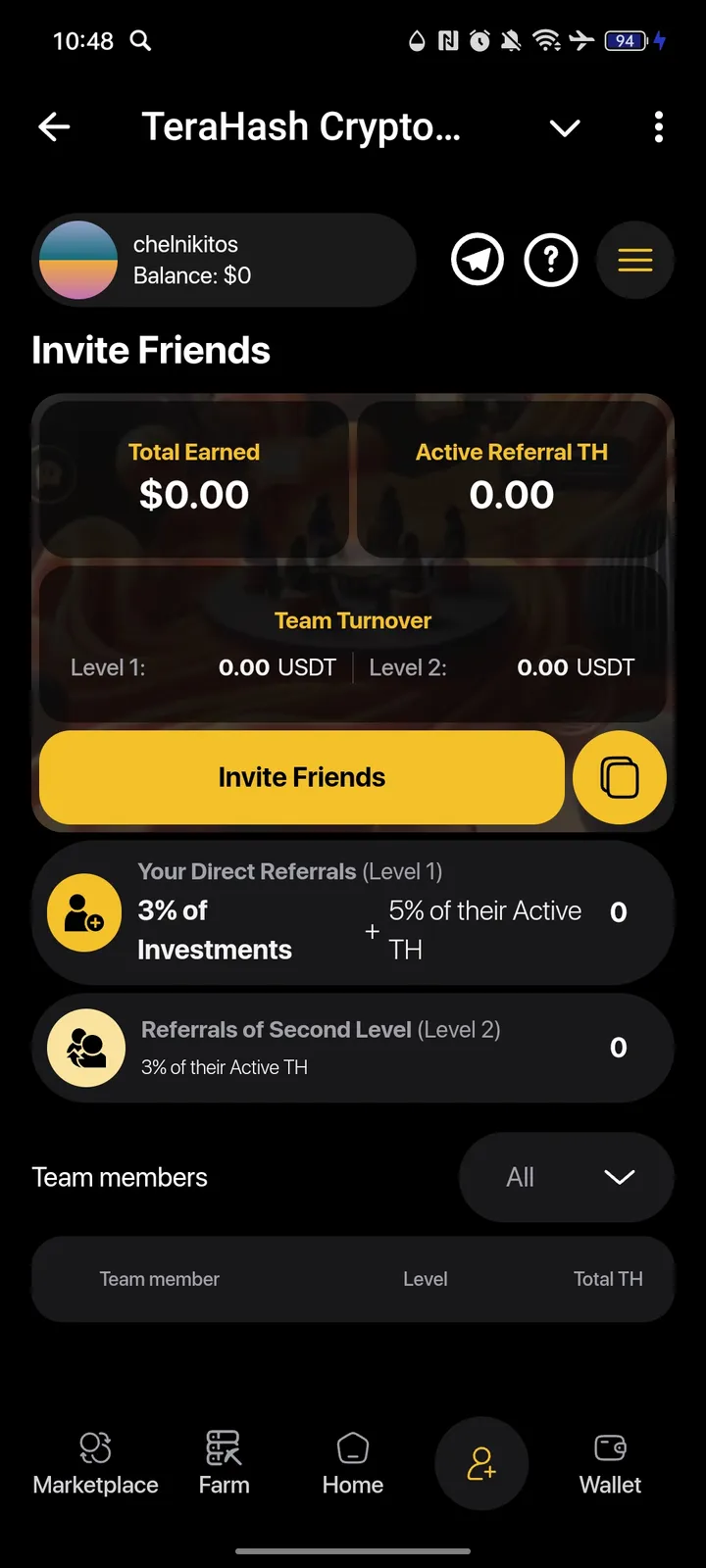 TeraHash Crypto Mining — Screenshot 2