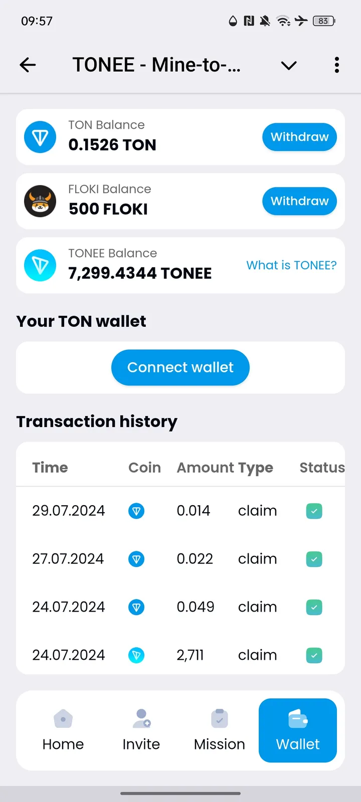 TONEE - Mine-to-Earn — Screenshot 4