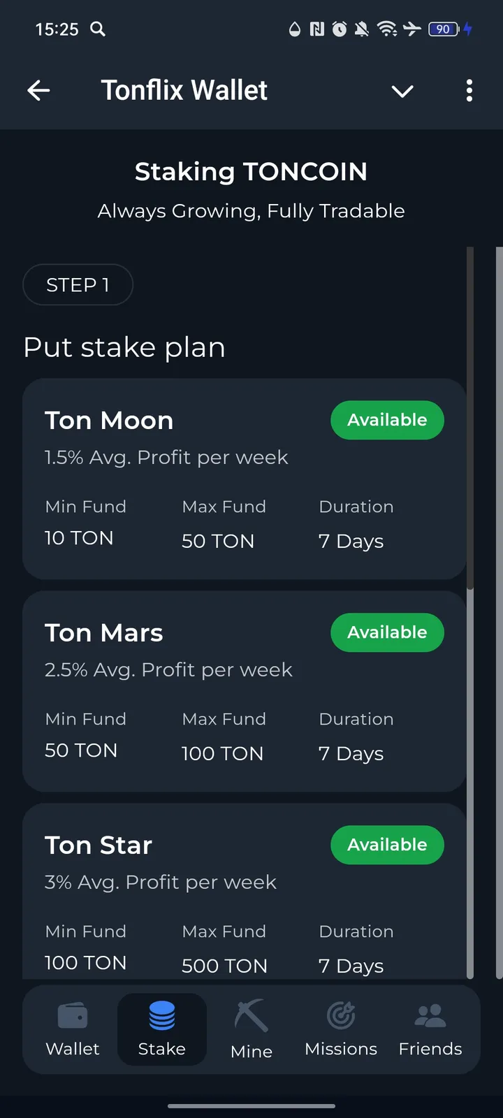 Tonflix Wallet — Screenshot 2