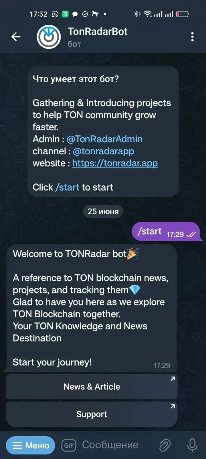 TonRadarBot — Screenshot 2