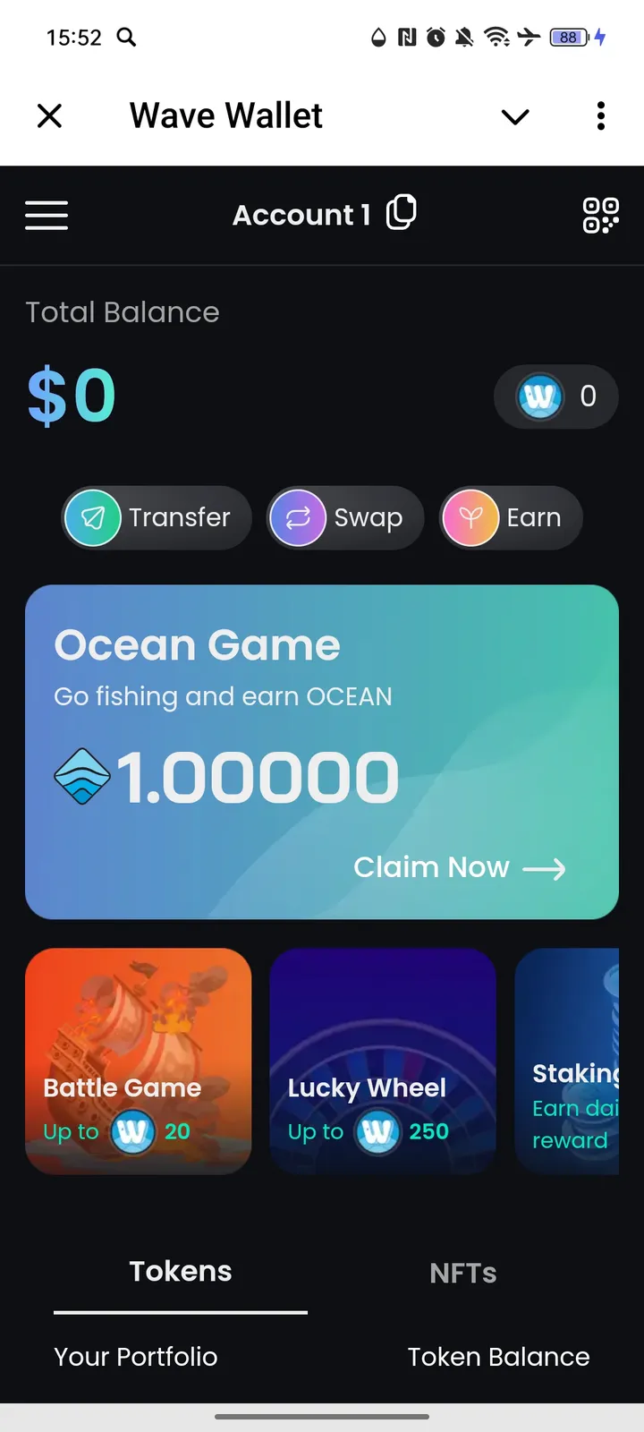 Wave Wallet — Screenshot 1