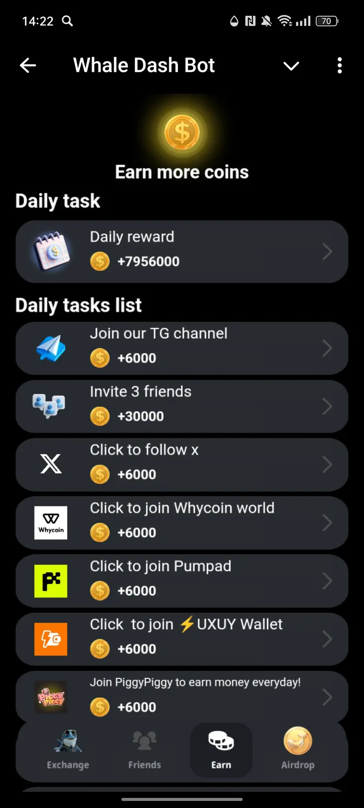 Whale Dash Bot — Screenshot 3