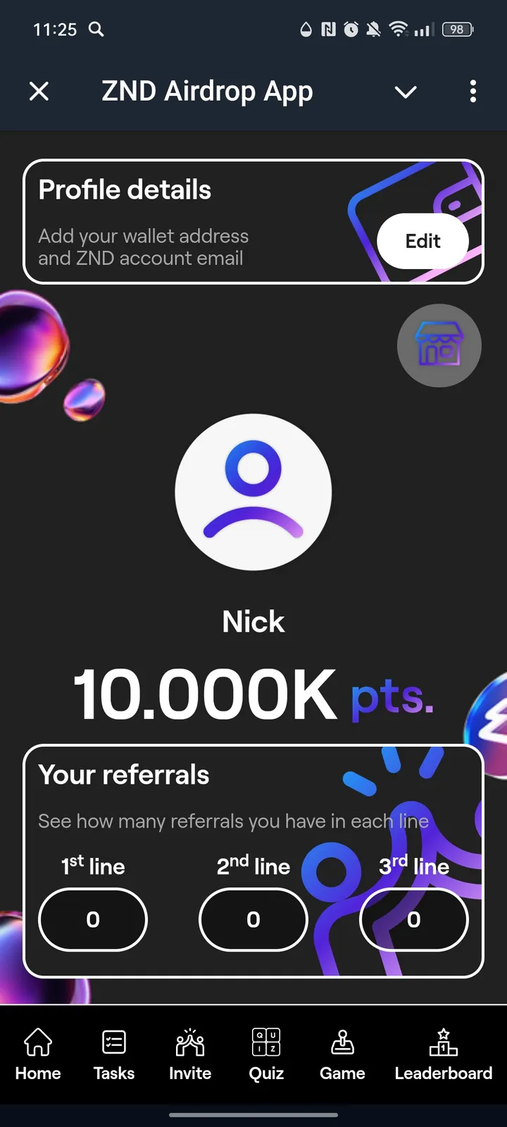 ZND Airdrop App — Screenshot 1