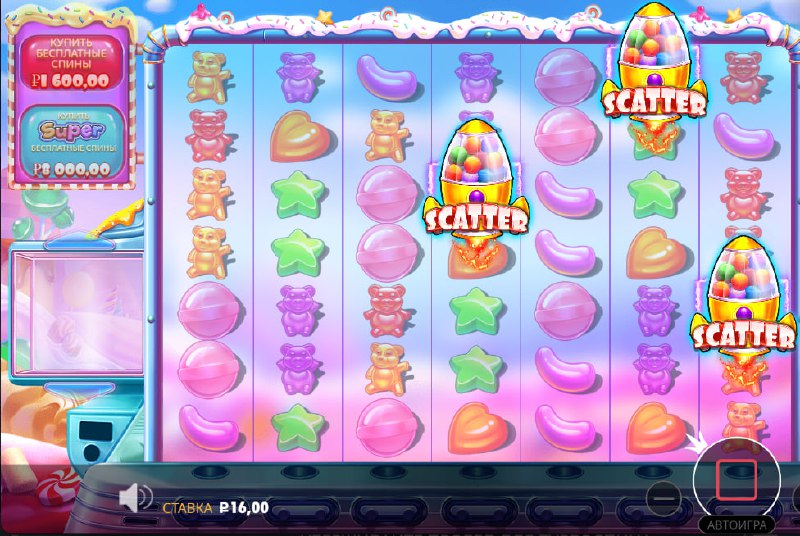 BIG WIN    Ставка: 16 RUB Выигрыш: 193 227,20 RUB Игра:  Sugar Rush 1000 Игро...