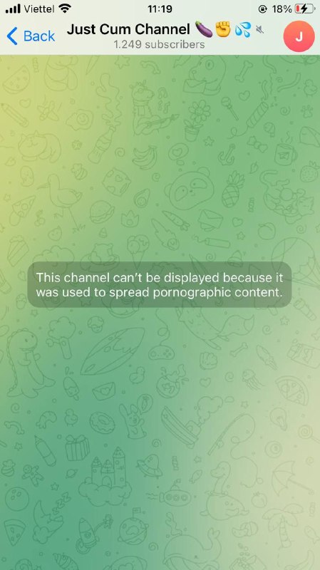 'This channel can’t be displayed because it was used to spread p****graphic c...