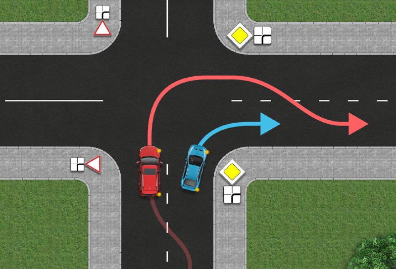 Разрешен обгон на нерегулируемом перекрестке