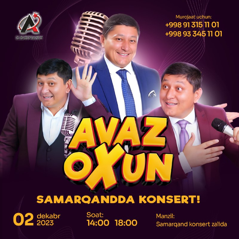 Avaz oxun 2024 konsert dasturi to liq