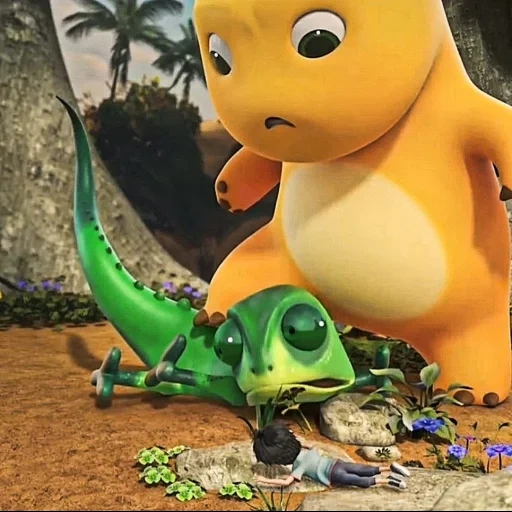 dino kuning sticker 90