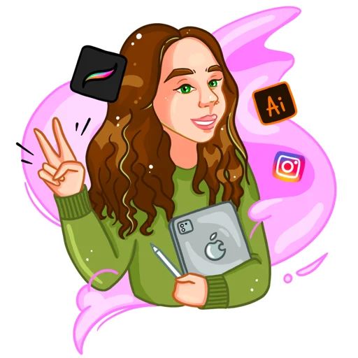 Девушка иллюстратор Telegram sticker pack