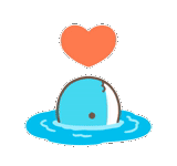 Cute little whale sticker 2