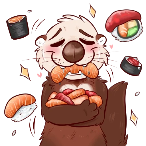 Otters: Sake and Tako! sticker 8