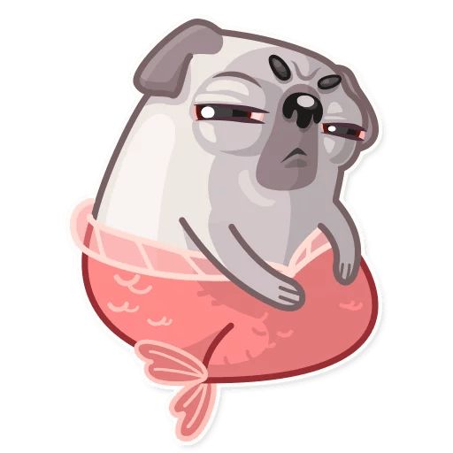 Water Pug Telegram sticker pack